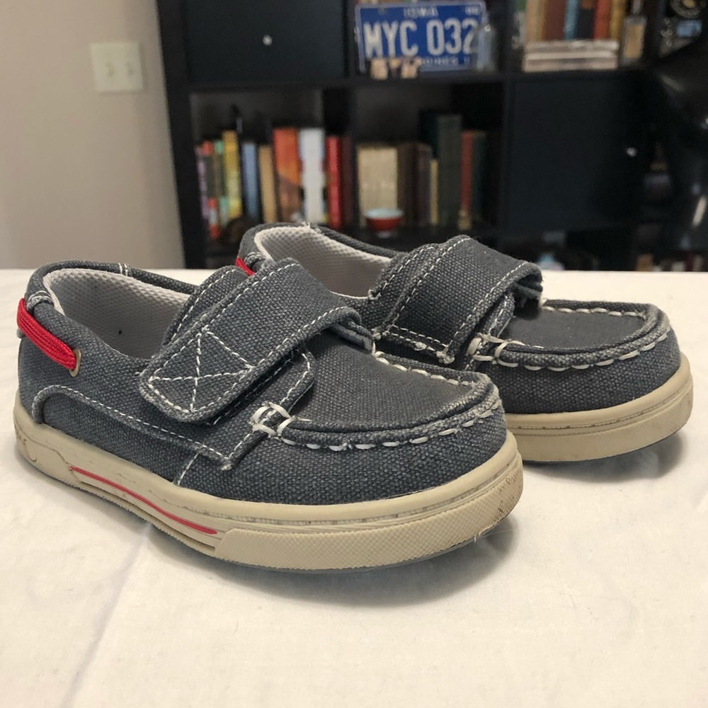 Anchors Edge Bay Blue & Red Velcro Shoes